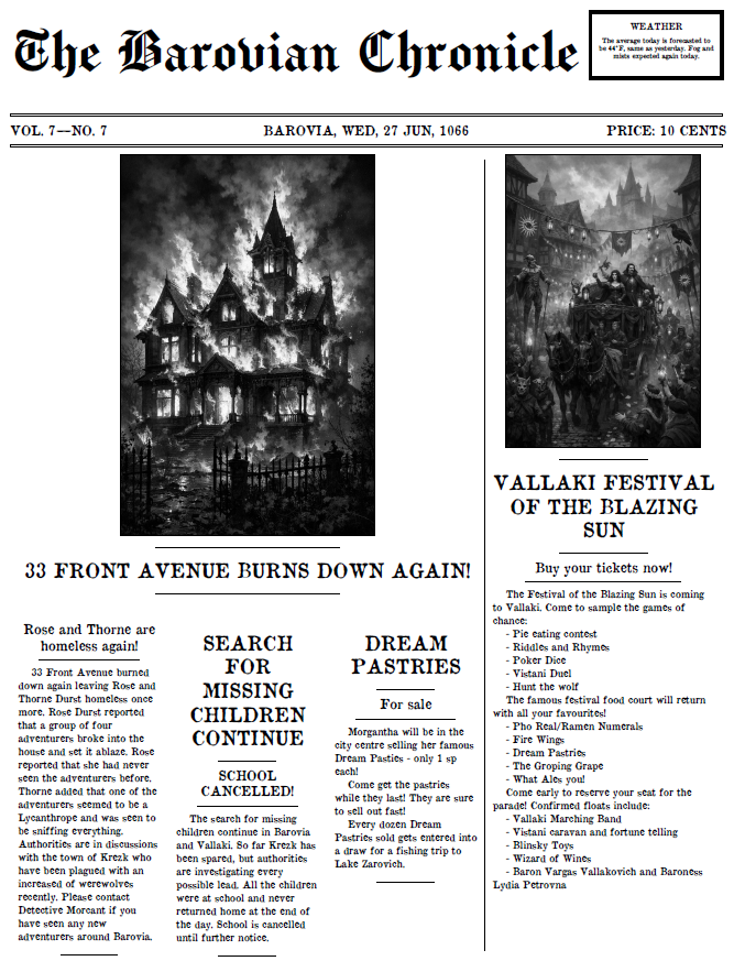 Curse of Strahd 2026 – Barovian Chronicle volume 1